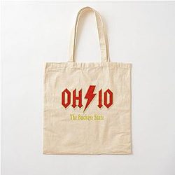 Ohio Buckeye State T-shirt inspired by Rock Music Vintage Halftone Design Unisex Souvenir Cotton Tote Bag