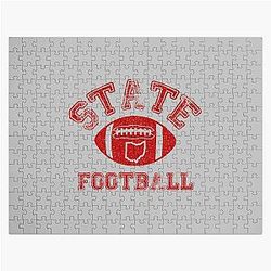 State of Ohio Distressed Football Fan Jigsaw Puzzle