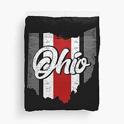 Vintage Ohio State Map Duvet Cover
