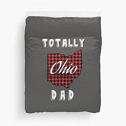 TOTALLY OHIO Buffalo Plaid State Map Duvet Cover