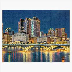 Columbus at Night Ohio Jigsaw Puzzle