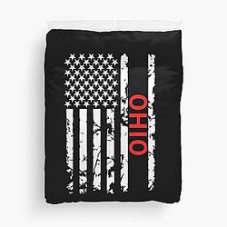 Ohio American Flag Duvet Cover