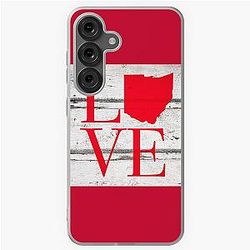 Love Ohio Wood Rustic Map Pride Stickers T-Shirts Galaxy Soft Case
