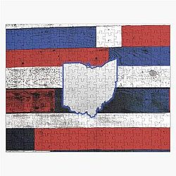 Ohio on Wooden Boards Jigsaw Puzzle