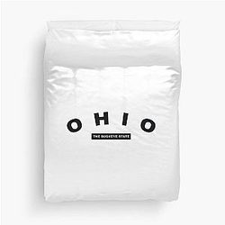 Favorite State Slogan Minimalistic OHIO Duvet Cover