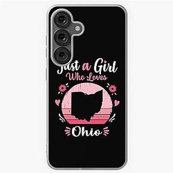 Just a Girl Who Loves Ohio Pink Retro Vintage Gift Idea for Samsung Galaxy Soft Case