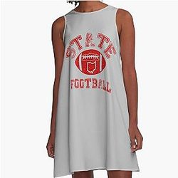 State of Ohio Distressed Football Fan A-Line Dress