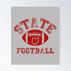 State of Ohio Distressed Football Fan Poster