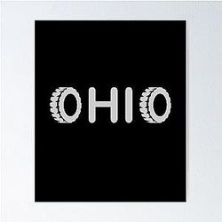 Ohio Tire Angle Monotone Poster