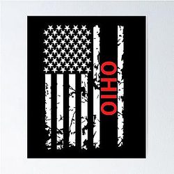 Ohio American Flag Poster