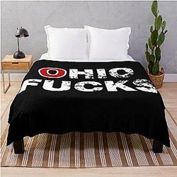 Ohio White Throw Blanket