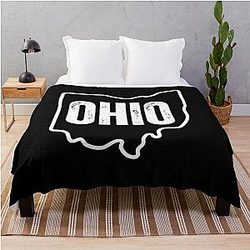 Ohio State Travel Fan Souvenir Throw Blanket for Girls, Boys, Men, Women