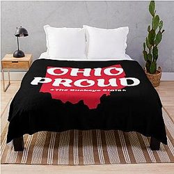 Ohio Proud The Buckeye State Throw Blanket