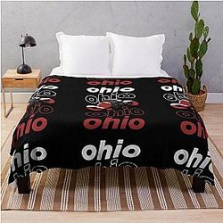 American Football State Ohio Throw Blanket