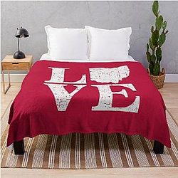 Love Ohio Vintage Buckeye State Pride Throw Blanket