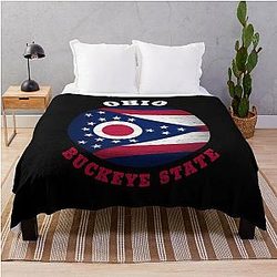 Ohio Buckeye State Throw Blanket