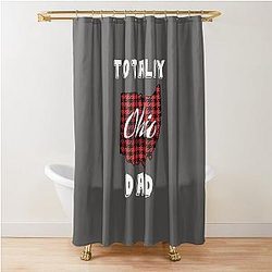 Totally Ohio Buffalo Plaid State Map Pride Shower Curtain