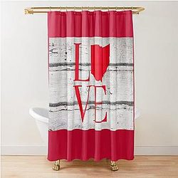 Love Ohio Wood Map Stickers Shirts Curtain
