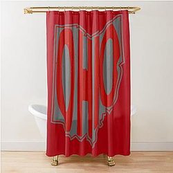 Ohio Gray Red Shower Curtain