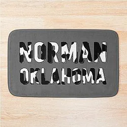 Norman Oklahoma Cow Print Bath Mat