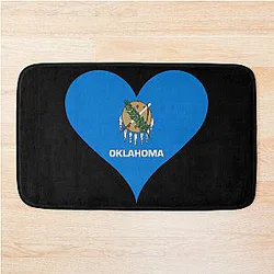 Oklahoma Heart Flag Bath Mat