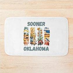 Sooner Oklahoma - Oklahoma pride and sooner spirit design Bath Mat