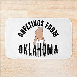 Greetings From Oklahoma University Horns Bath Mat