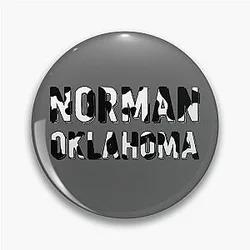Norman Oklahoma cowprint Pin