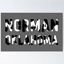 Norman Oklahoma Cow Print Poster