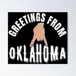 Greetings From Oklahoma University Horns Down Poster