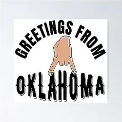 Greetings from Oklahoma University Horns Down Poster