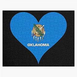 Oklahoma Heart Flag Puzzle