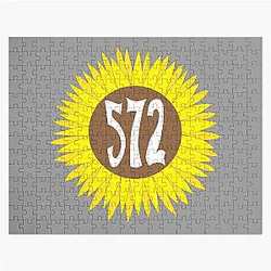 Hand Drawn Oklahoma Sunflower 572 Area Code Puzzle