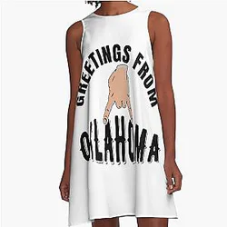 Greetings From Oklahoma University Horns A-Line Dress