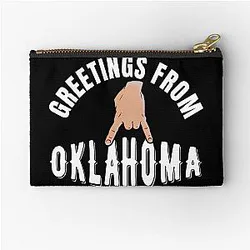 Greetings from Oklahoma University Horns zipper pouch