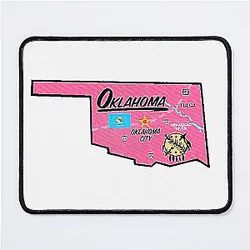 Oklahoma Tourist Map Mouse Pad