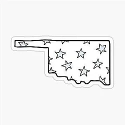 Oklahoma with Stars Sticker