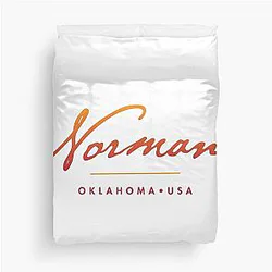Norman Oklahoma Typographic Design Duvet Cover