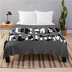 Norman Oklahoma Cowprint Throw Blanket