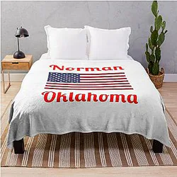 Norman Oklahoma Stylish Prints Throw Blanket