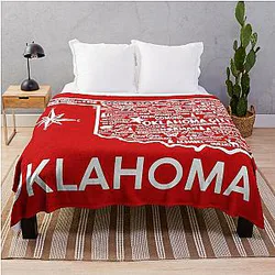 Oklahoma Map Throw Blanket