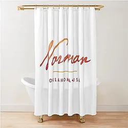 Norman Oklahoma Typographic Design Shower Curtain