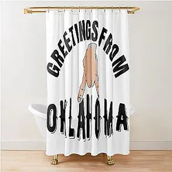 Greetings From Oklahoma University Horns Down Shower Curtain