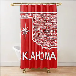 Oklahoma Map Shower Curtain