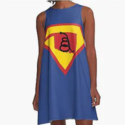 OKLAHOMAN SOONER SHIELD Freedom Is The Superpower Modern Gadsden Snake Flag Dont Tread On Me OKLAHOMA design A-Line Dress