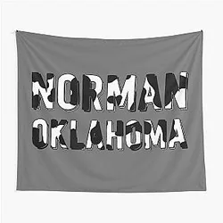 Norman Oklahoma Cow Print Tapestry