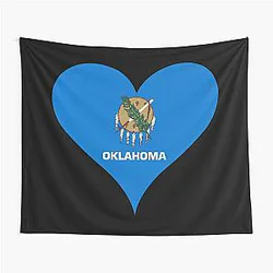 Oklahoma Heart Flag Tapestry