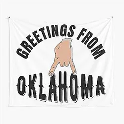 Greetings From Oklahoma University Horns Tapestry
