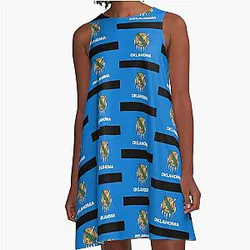 Baseball Cap Oklahoma State Flag A-Line Dress