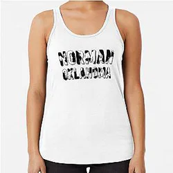 Norman Oklahoma Cowprint Racerback Tank Top